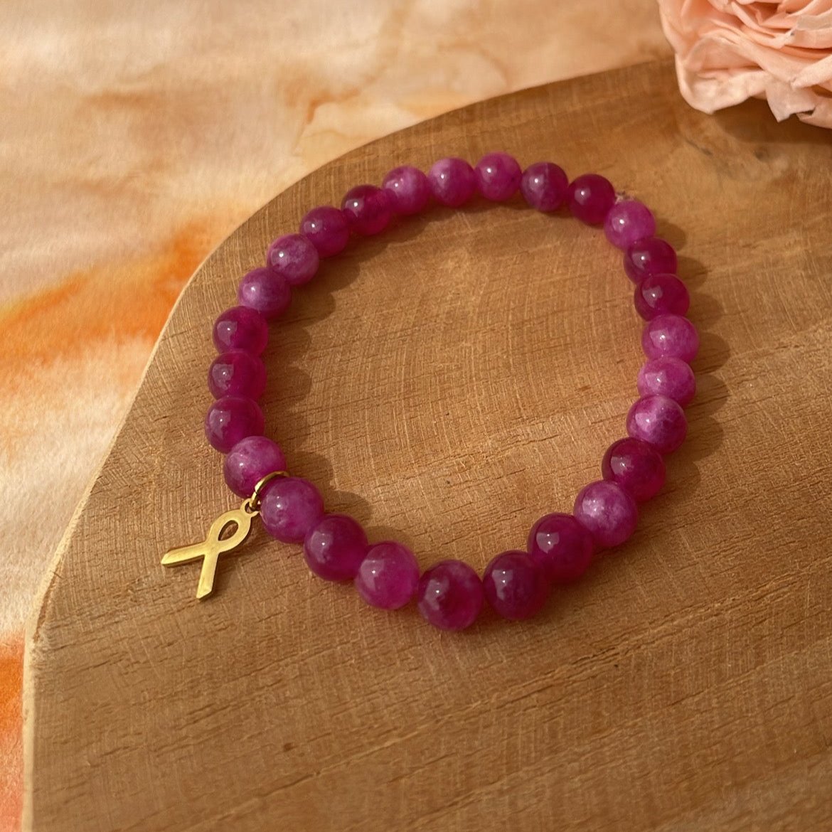 Bracelet perle Octobre Rose