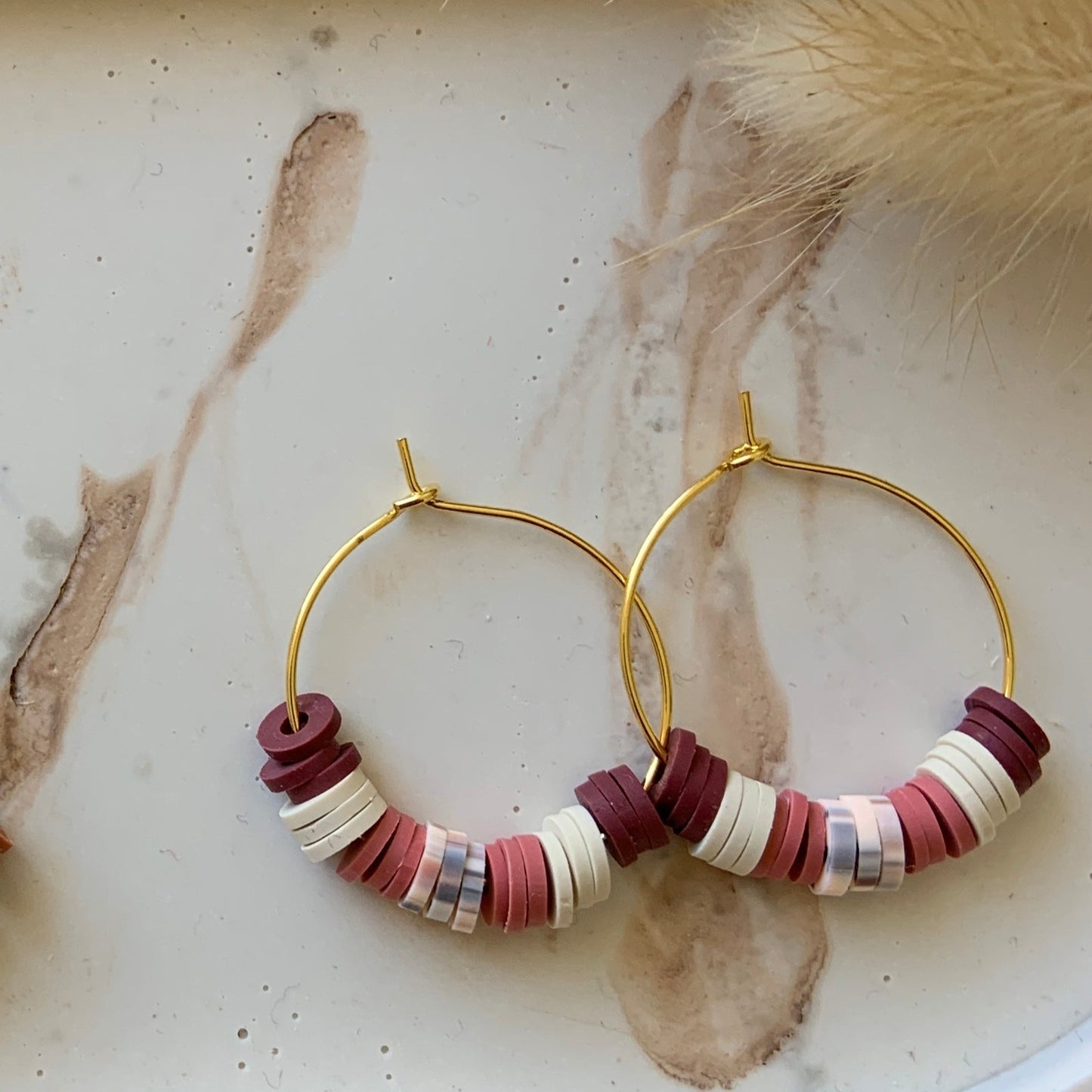 Boucles d'oreilles perles heishi