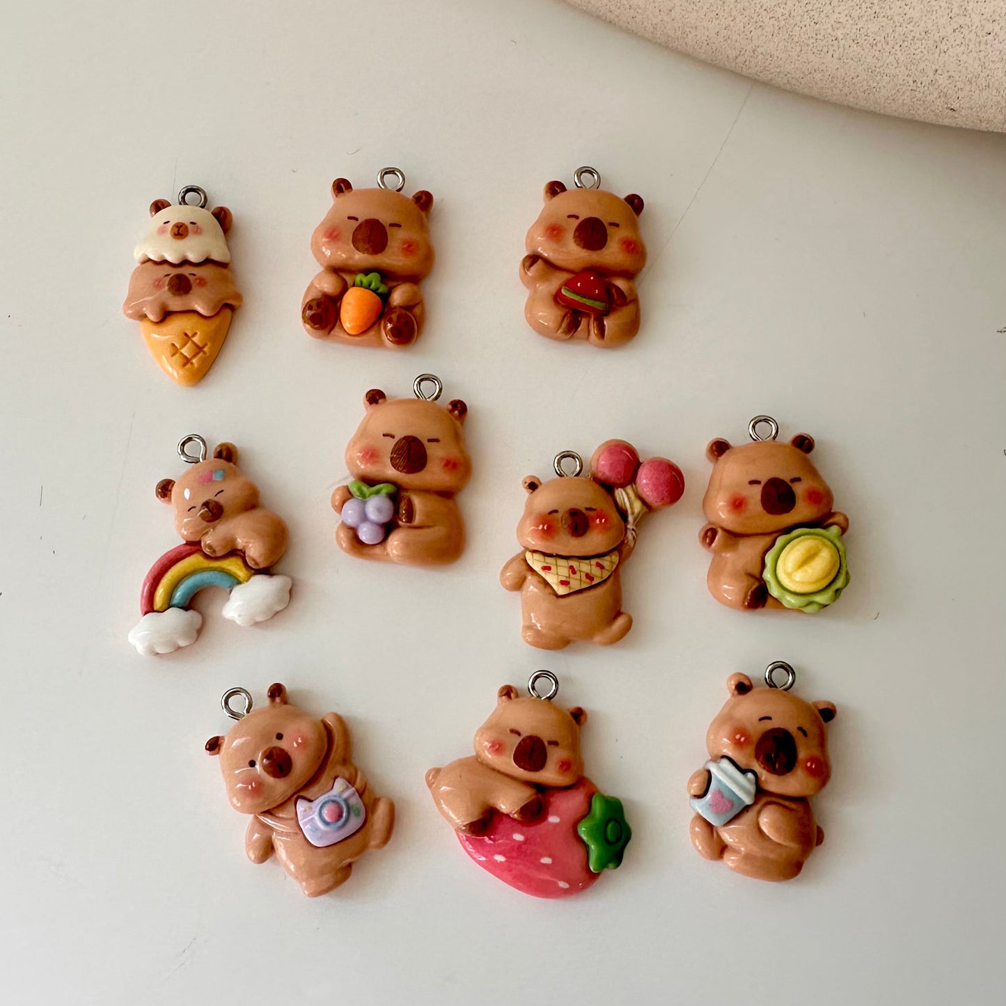 Porte-clés enfant Capybara et Axolotl