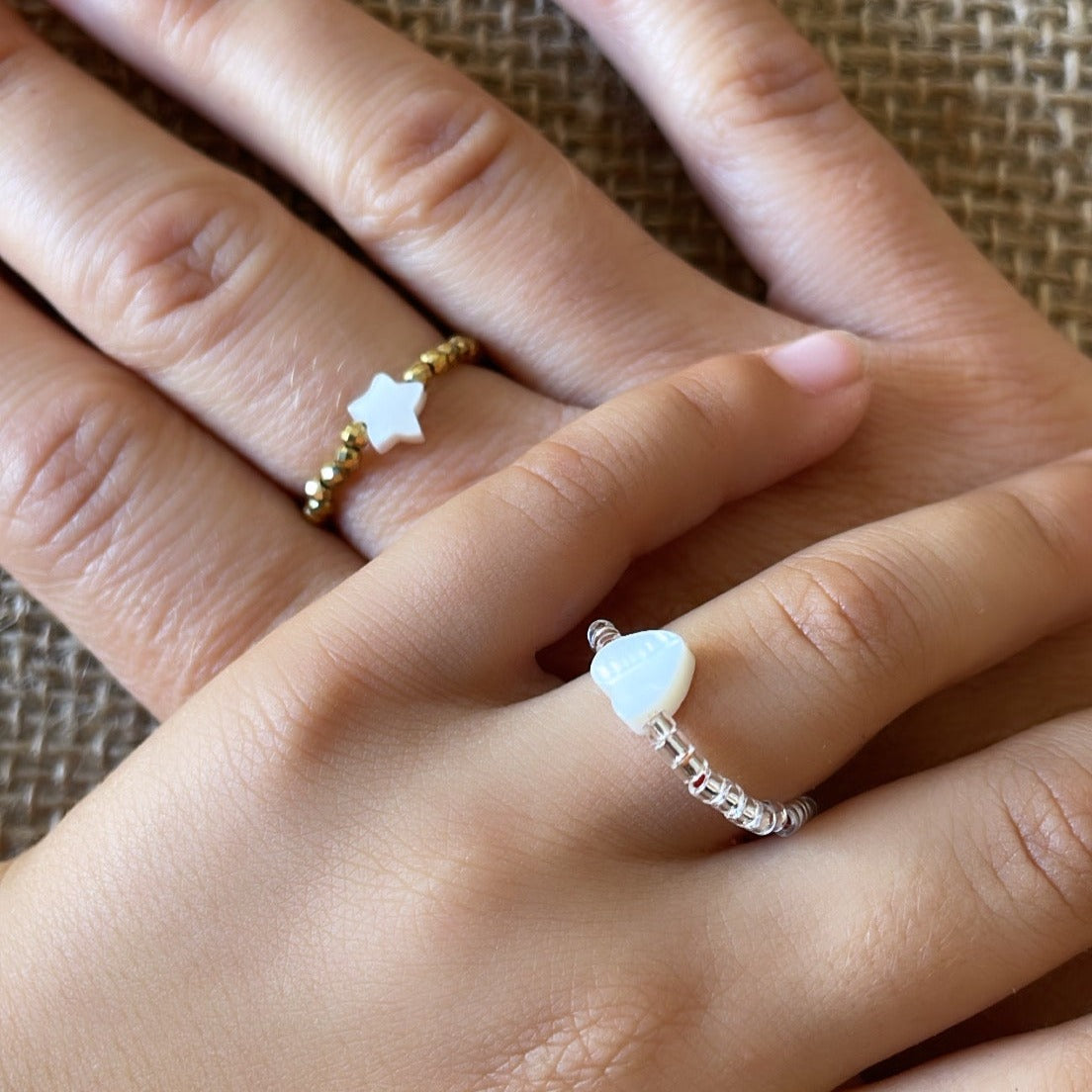 Bague perles élastique