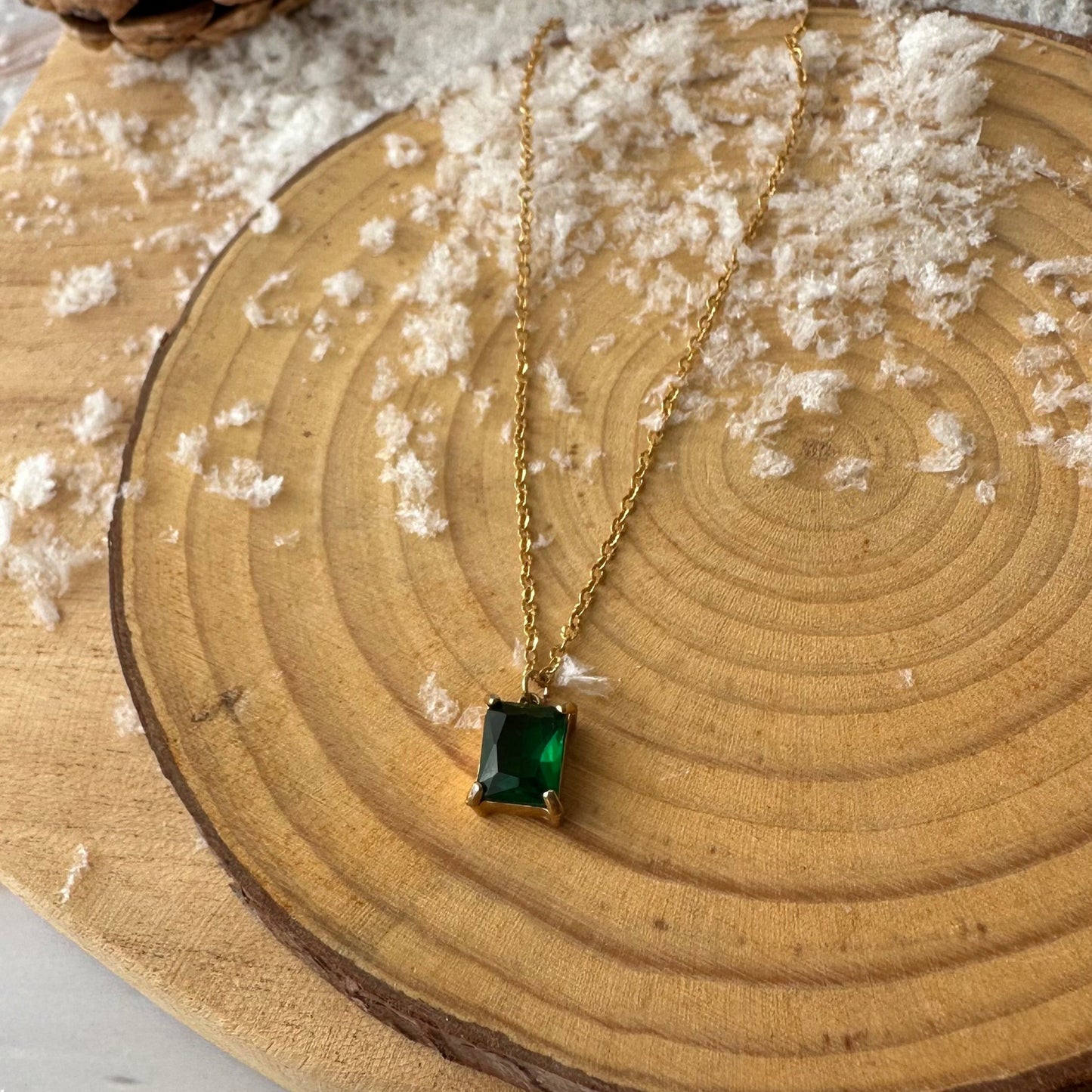Collier diamant vert