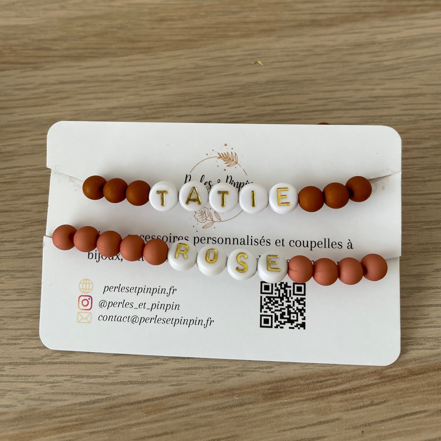 Bracelet personnalisé perle ronde mat