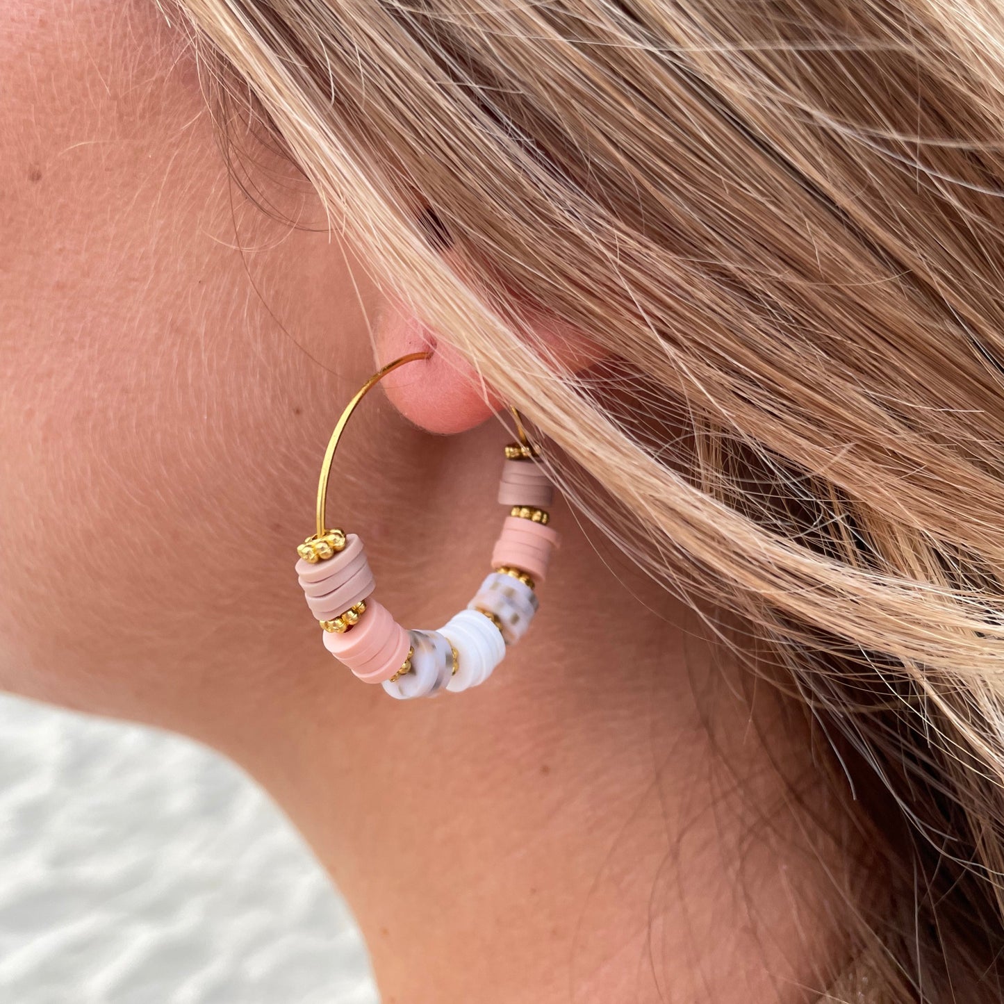 Boucles d'oreilles perles heishi