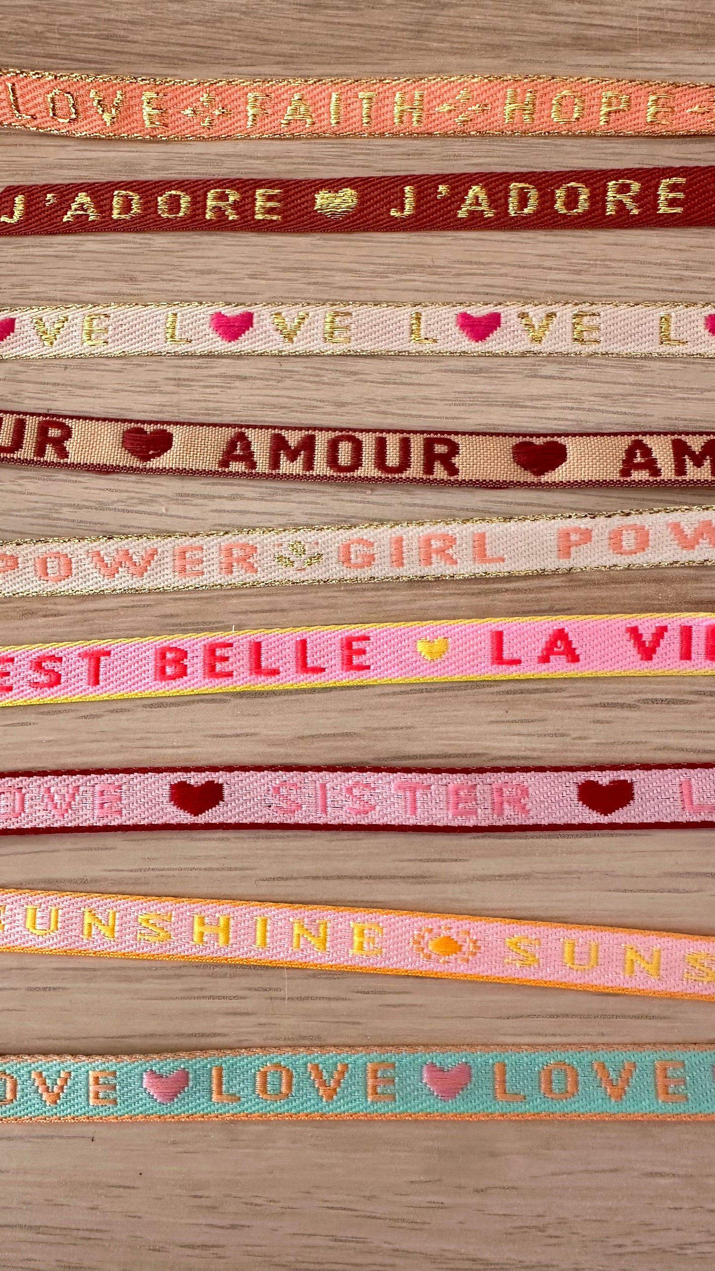 Bracelet ruban message