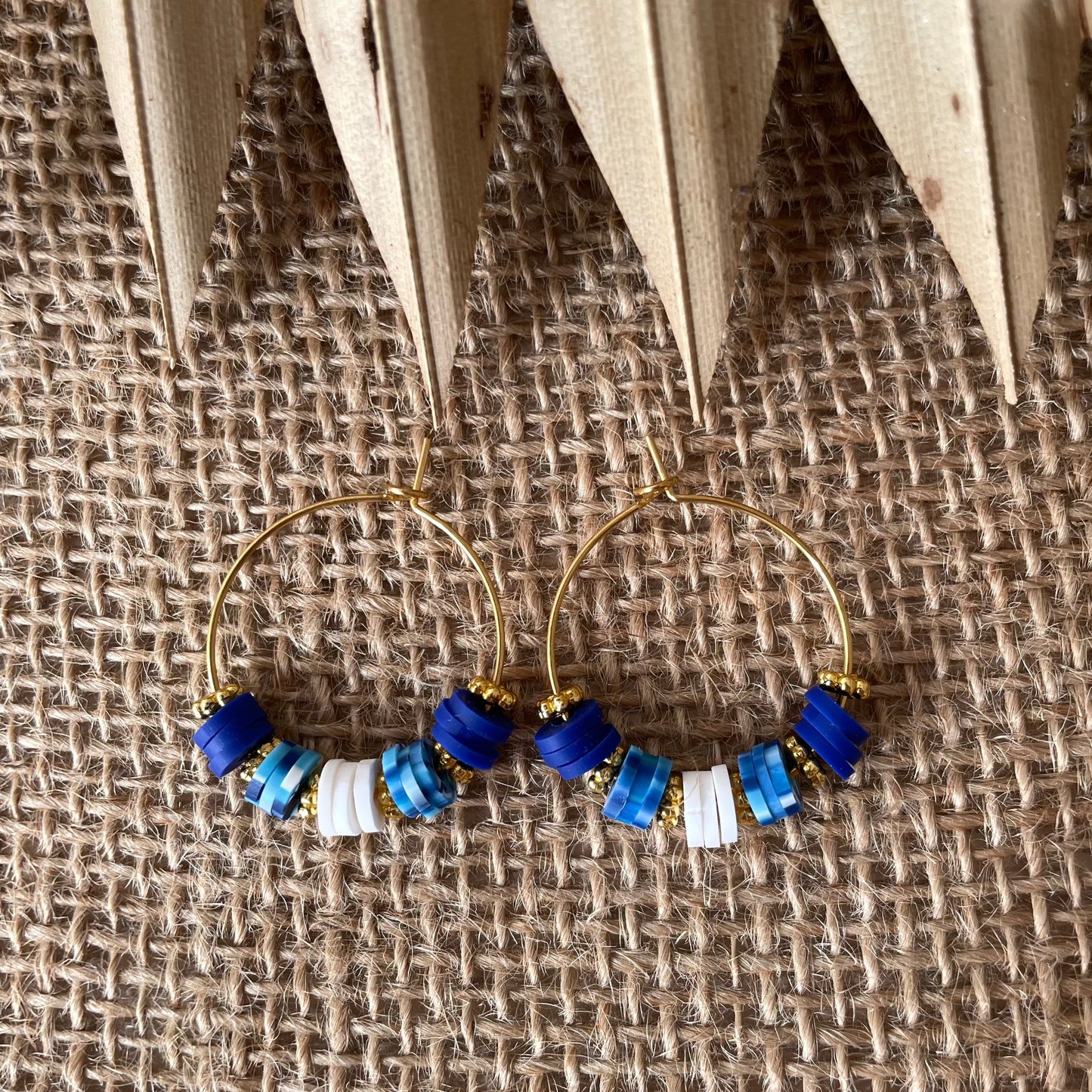 Boucles d'oreilles perles heishi