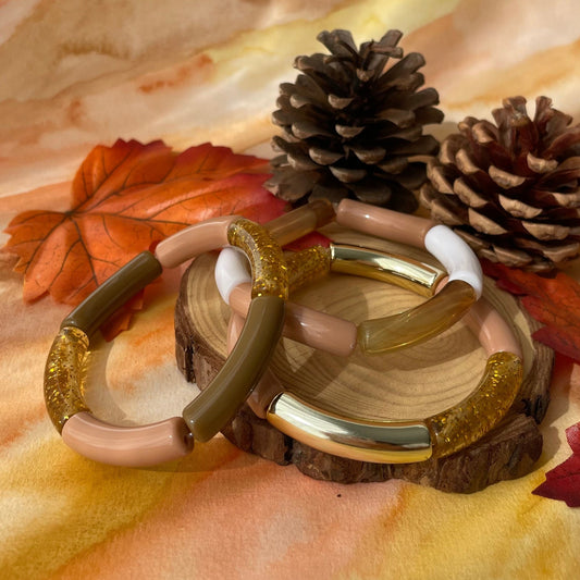 Bracelet perle nouille automne