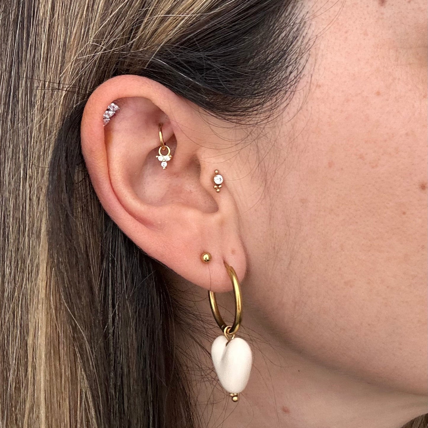 Boucles coeur acrylique