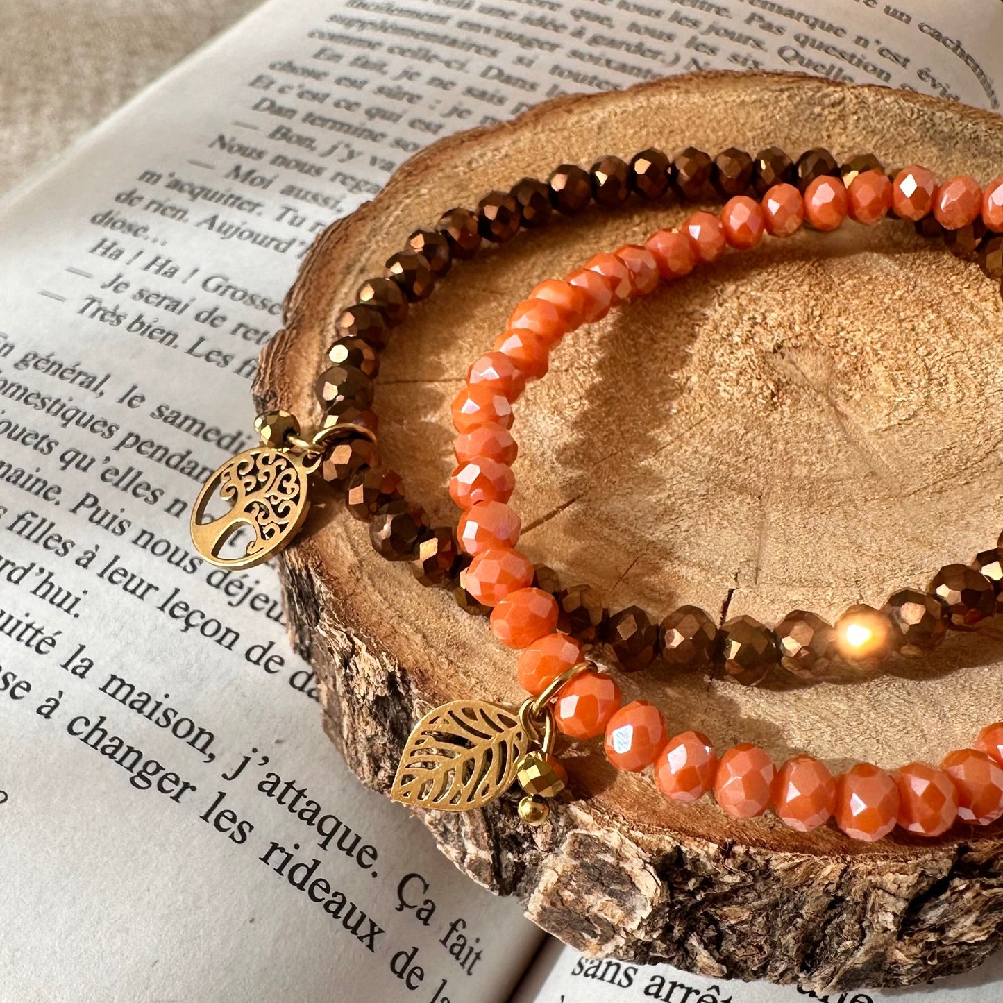 Bracelet perles crystal automne
