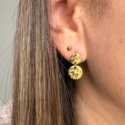 Boucles médaille martelée