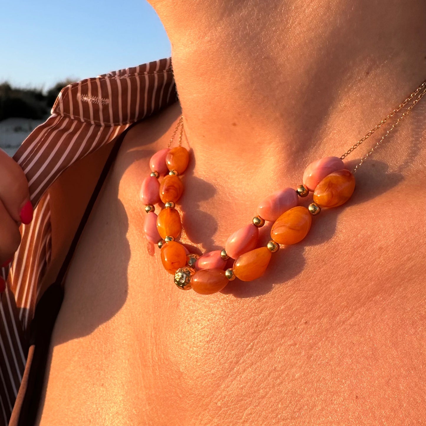 Collier perle résine