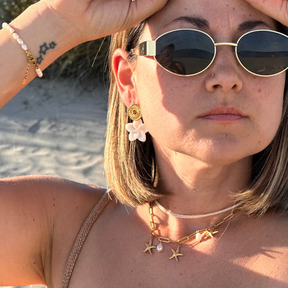 Collier double micro perles nacre