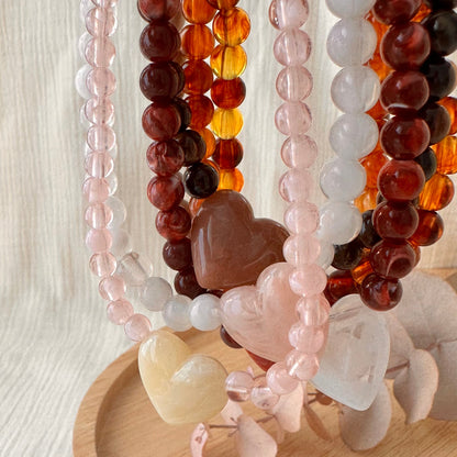 Collier perles coeur