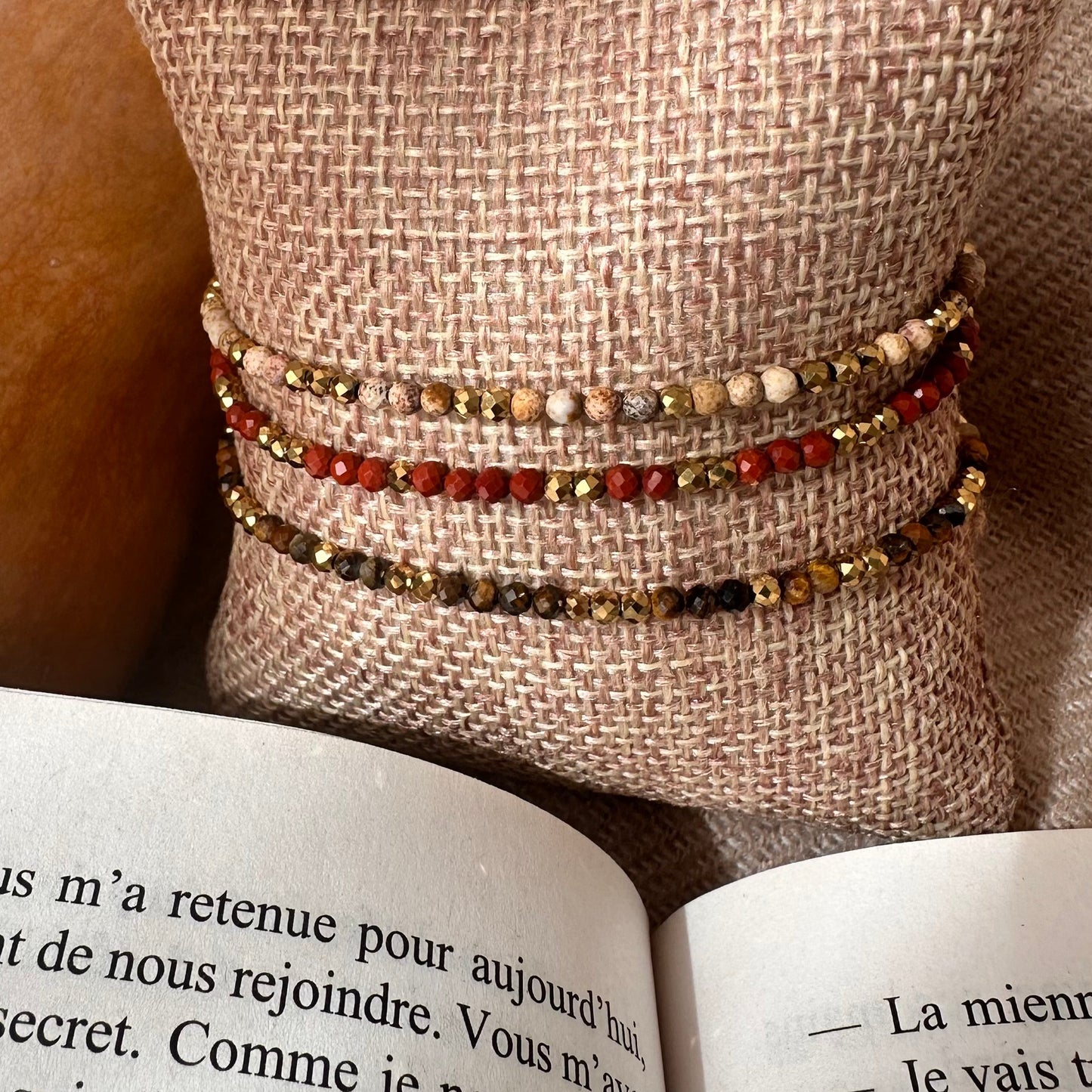Bracelet perles naturelles à facettes