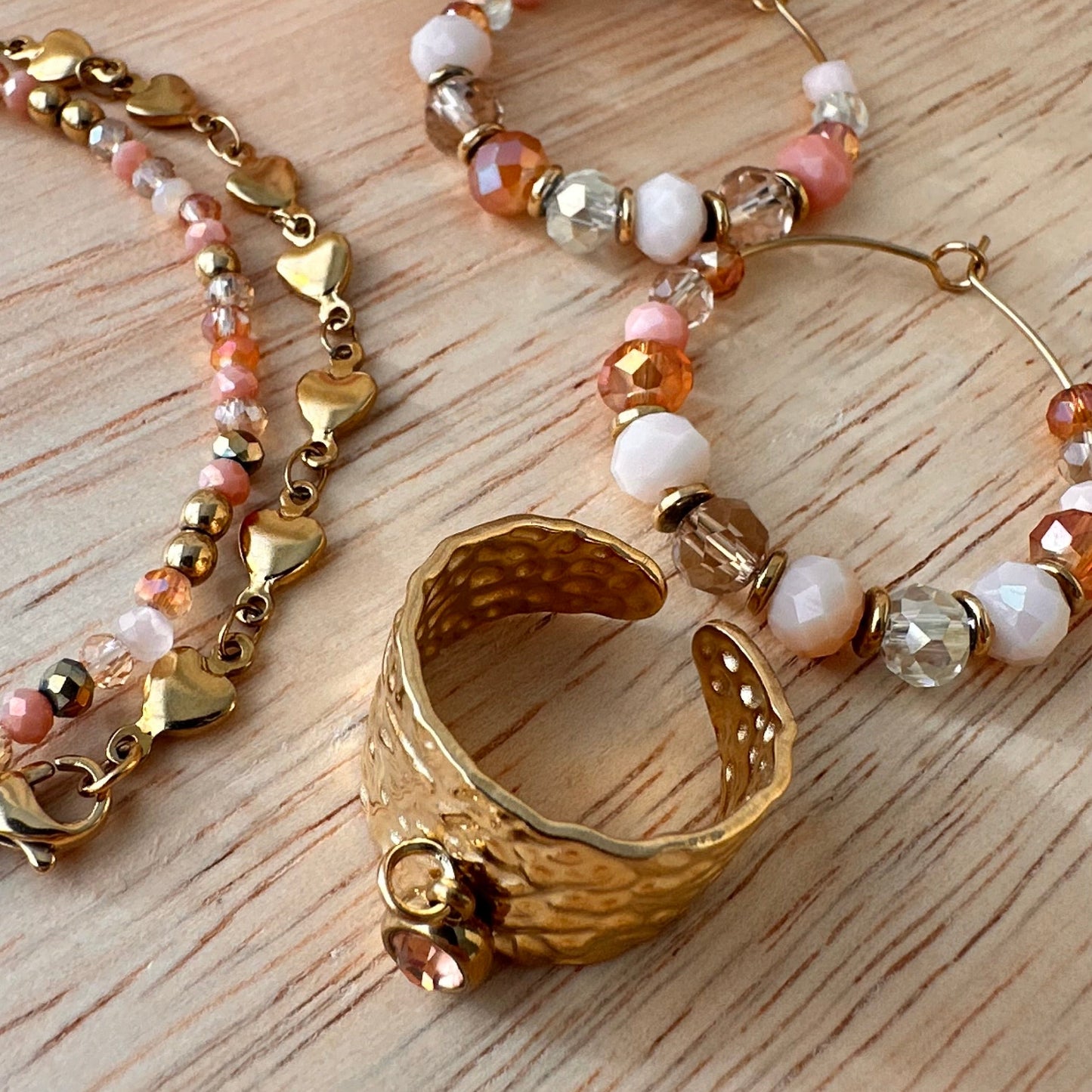 Bague large martelée