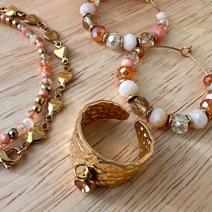 Bague large martelée