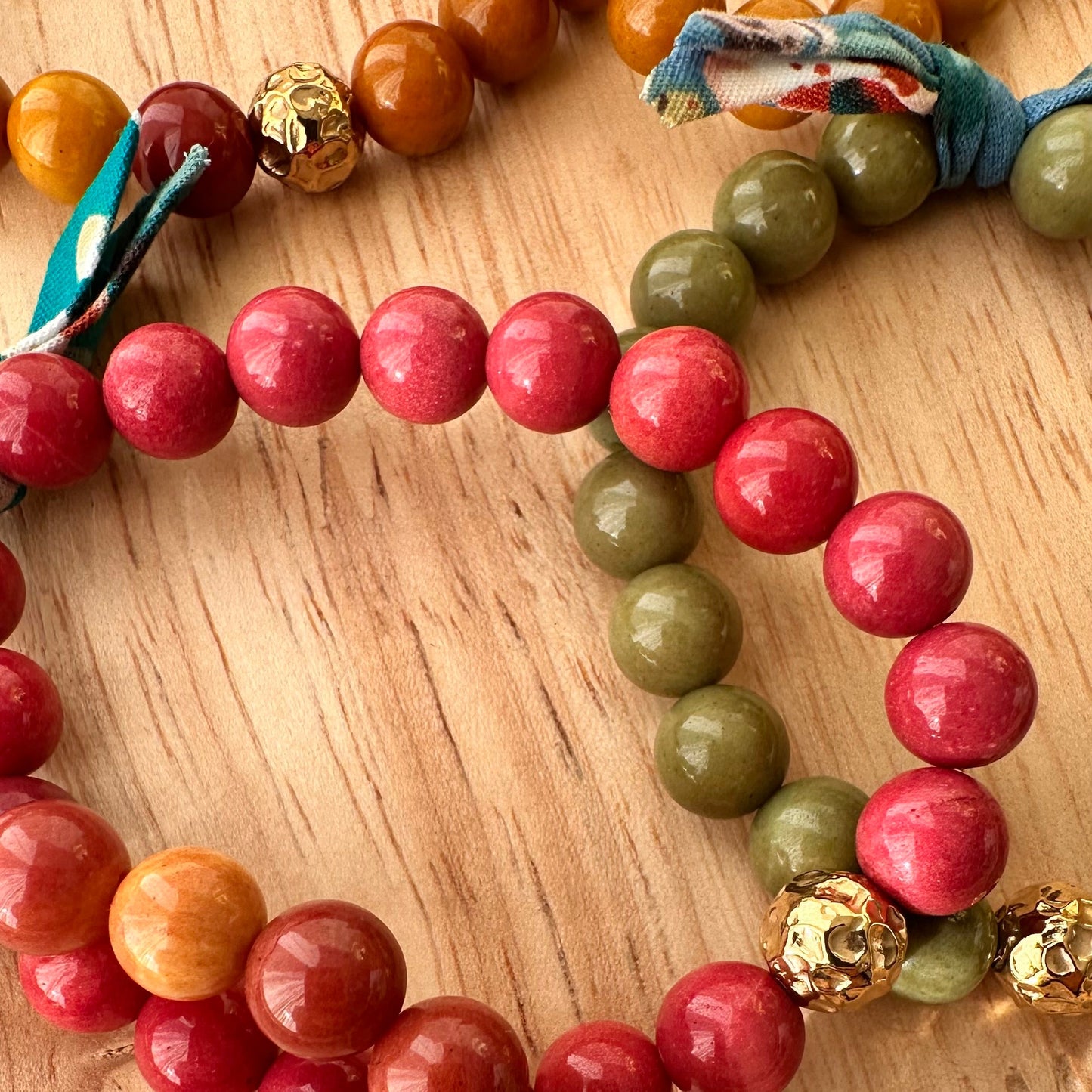 Bracelet perles et ruban liberty