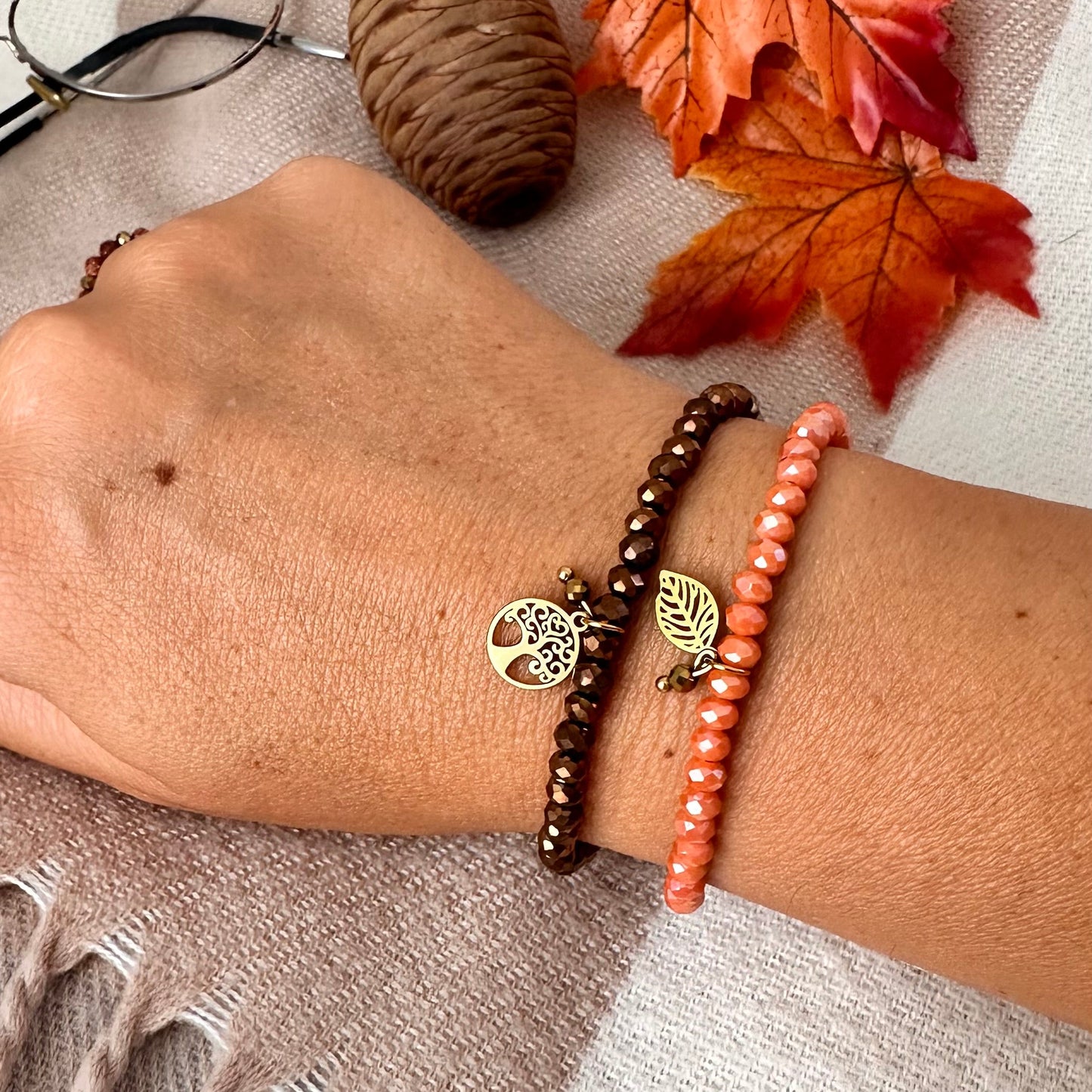 Bracelet perles crystal automne