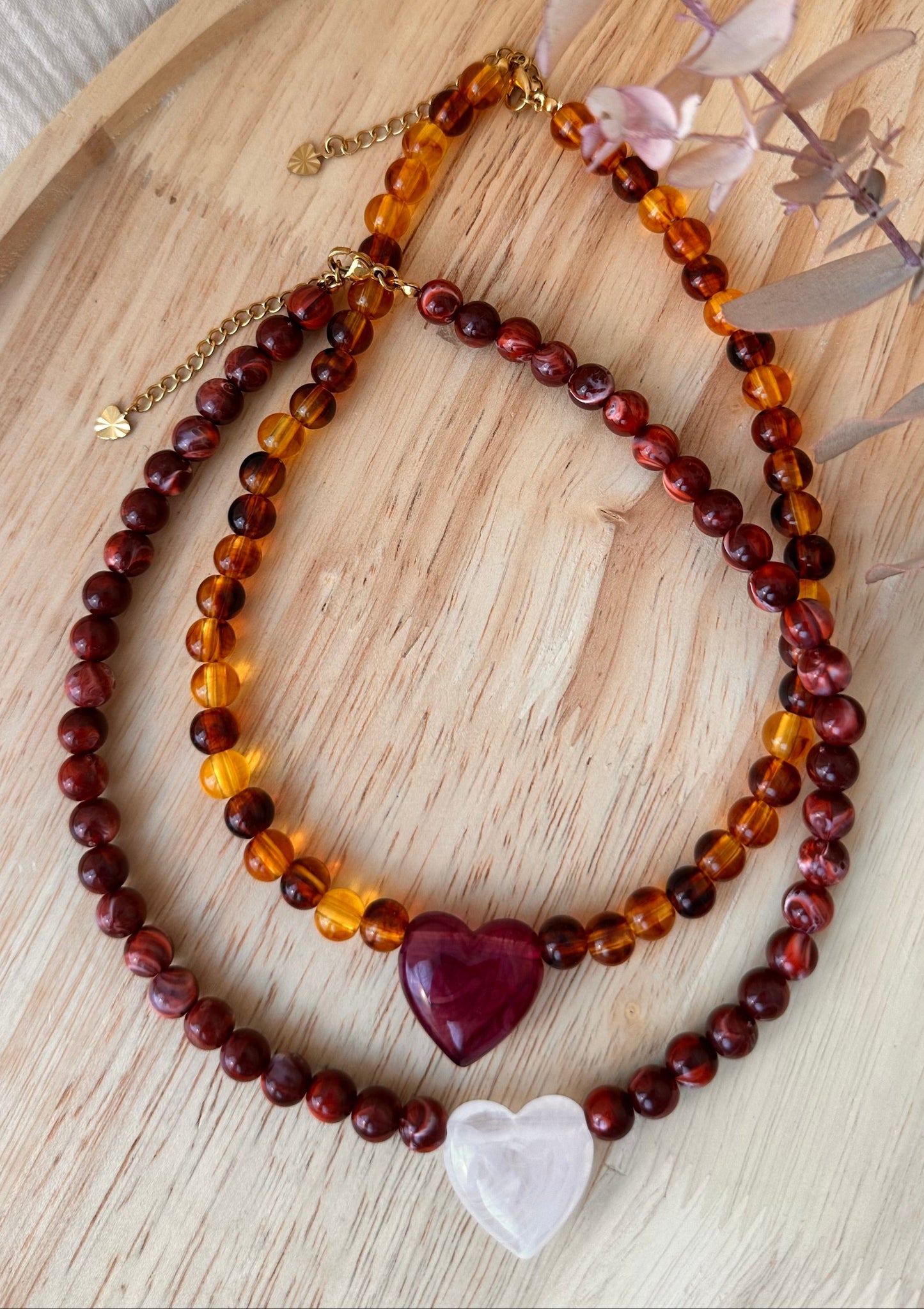 Collier perles coeur