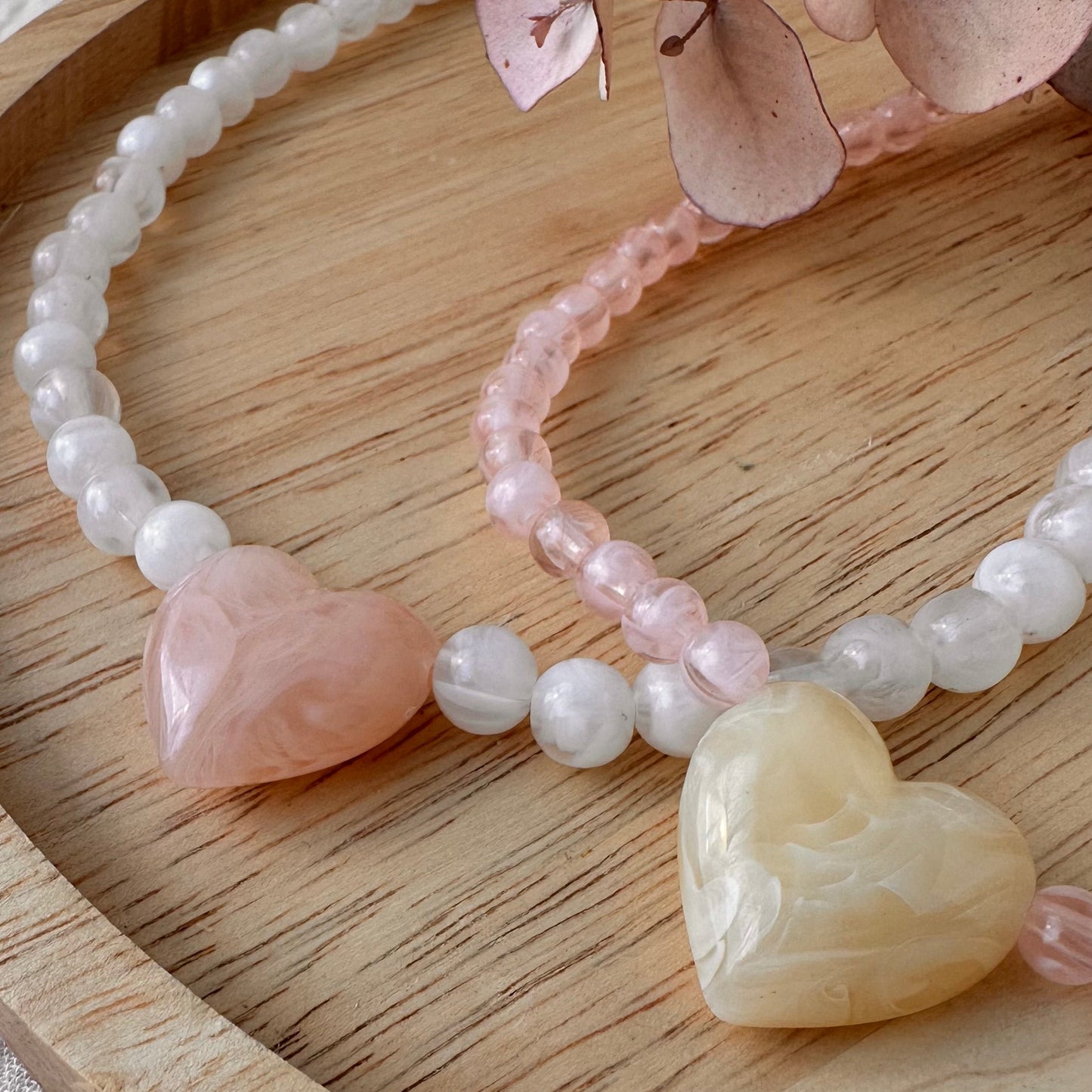 Collier perles coeur