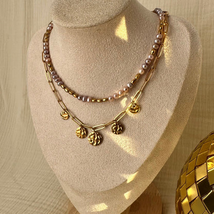 Collier médailles martelées