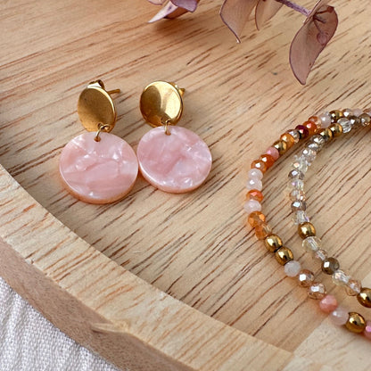 Bracelet perles cristal et doré