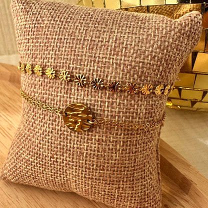 Bracelet chaine maillon strié