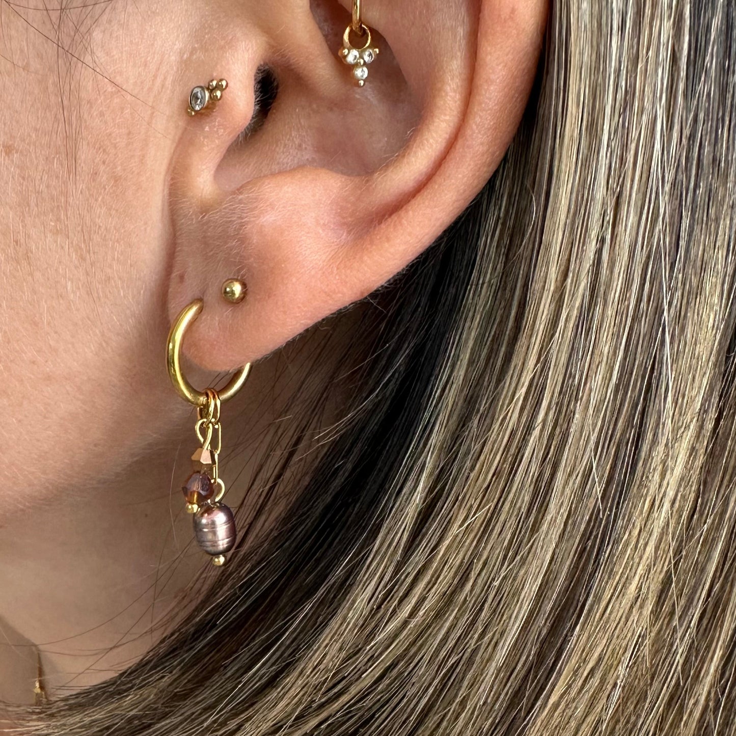 Boucles perles et chaine