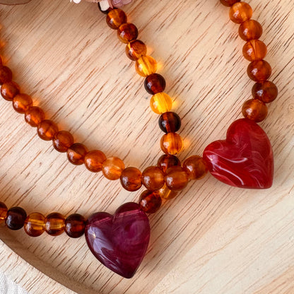 Collier perles coeur