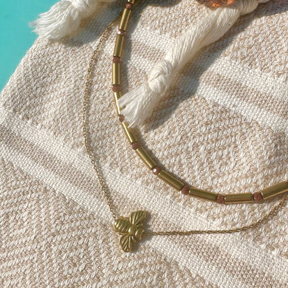 Collier perles tube