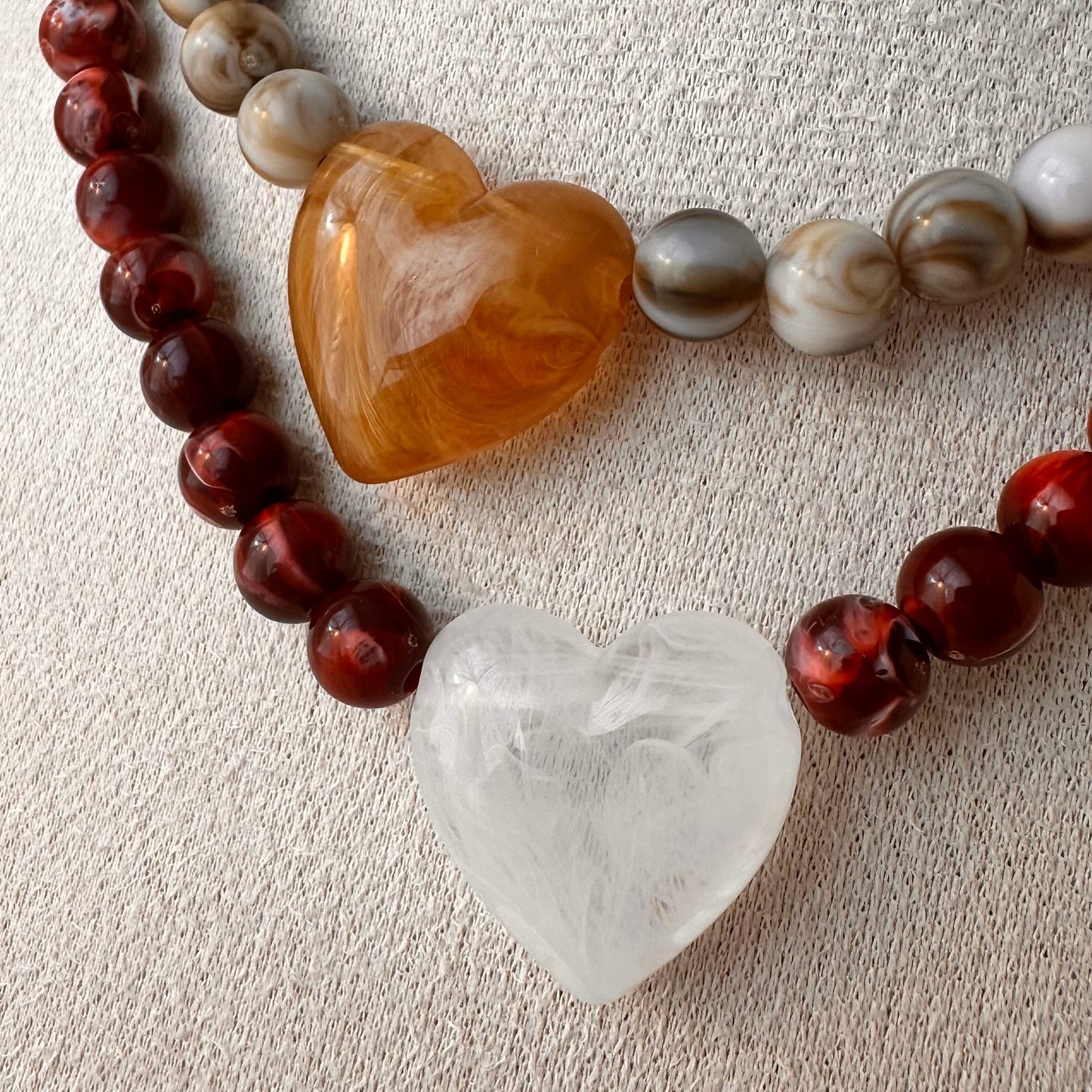 Collier perles coeur