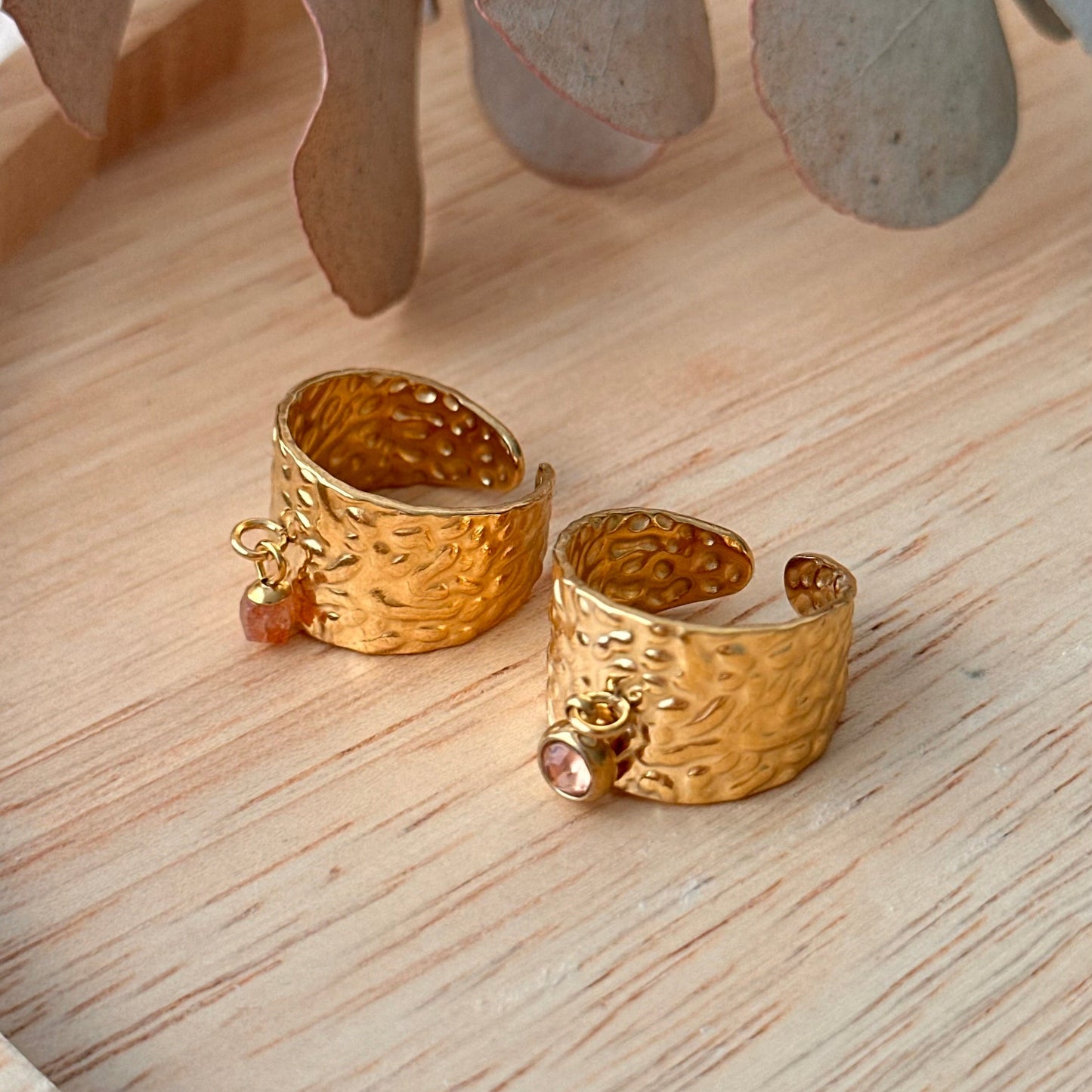 Bague large martelée