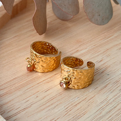 Bague large martelée