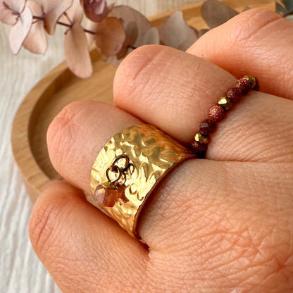 Bague large martelée