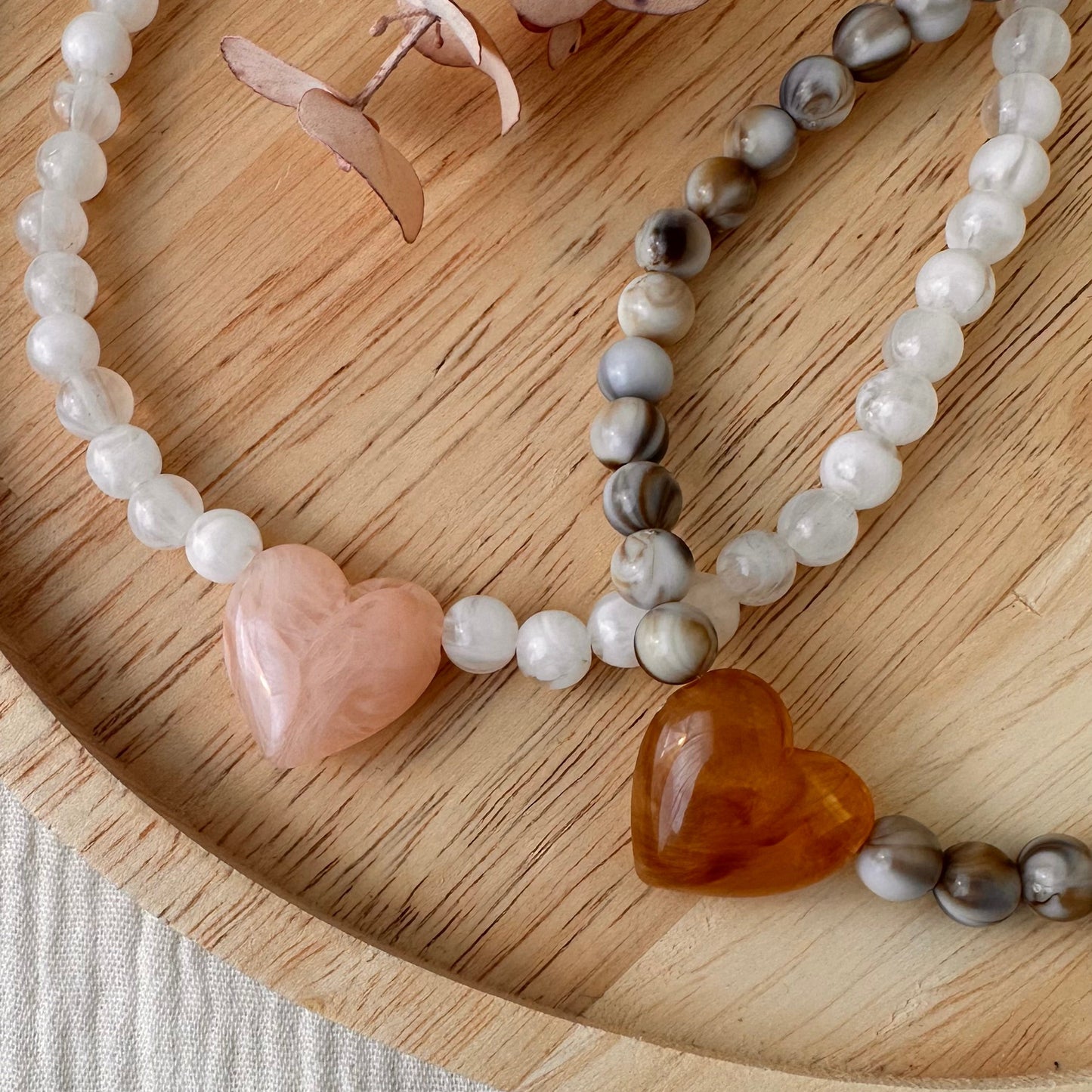 Collier perles coeur