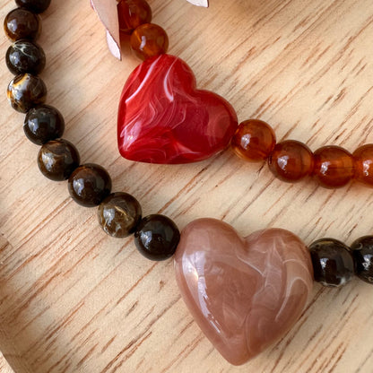 Collier perles coeur