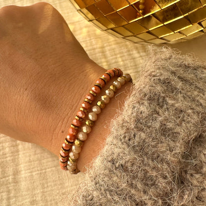 Bracelet perles cristal et doré