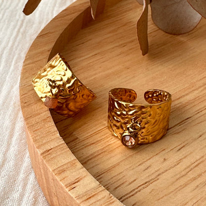 Bague large martelée