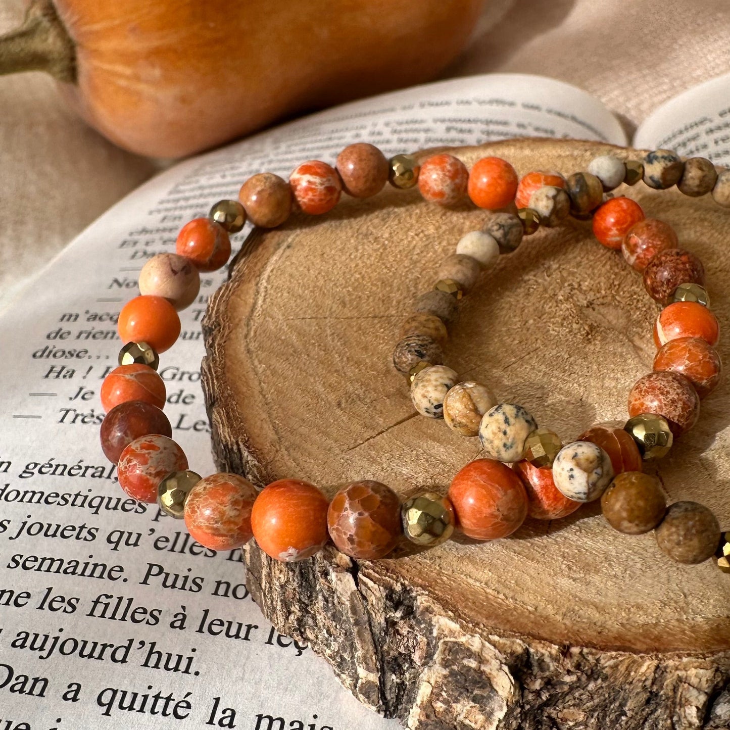 Bracelet perles rondes naturelles