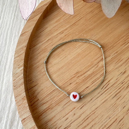 Bracelet fil métallique coeur