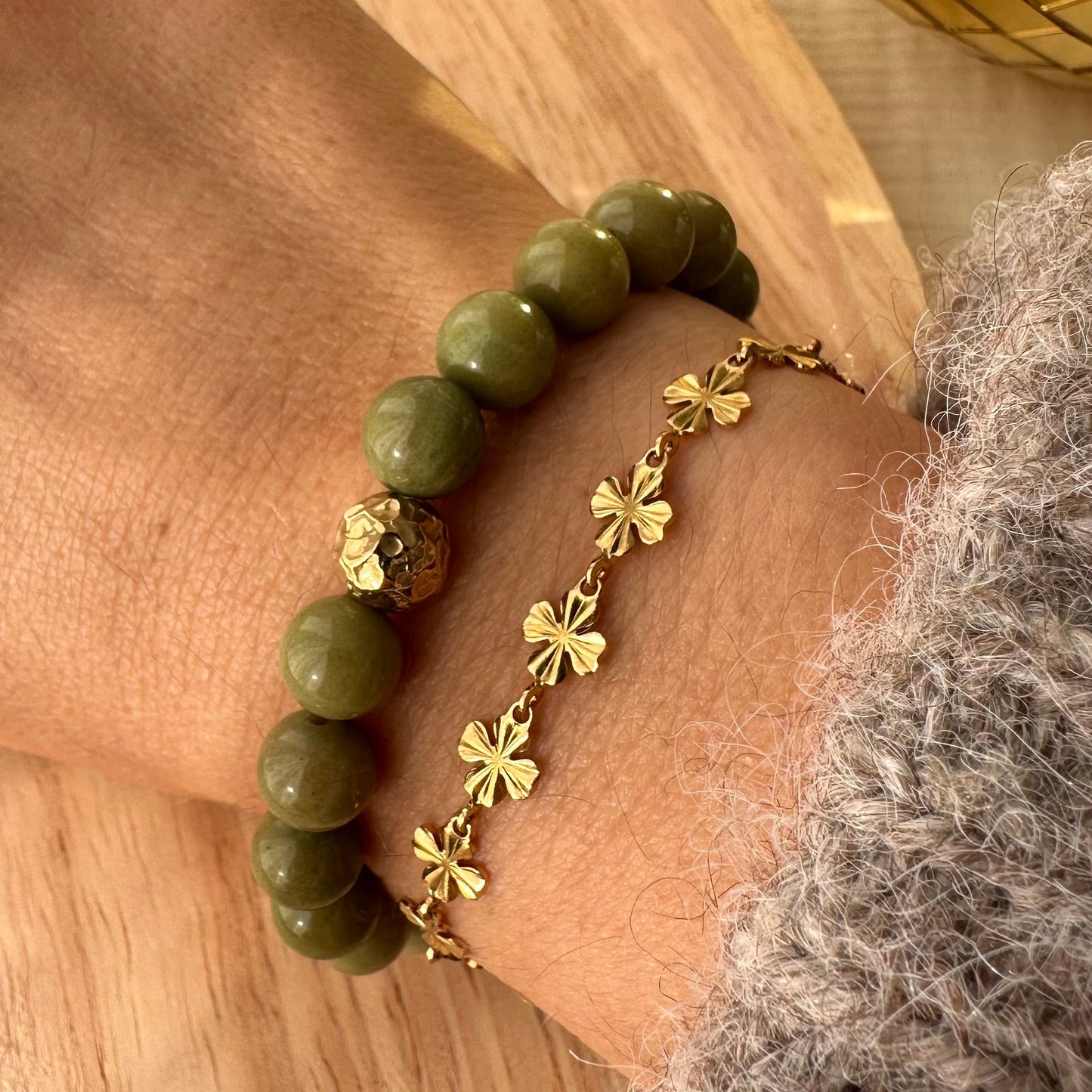 Bracelet perles et ruban liberty