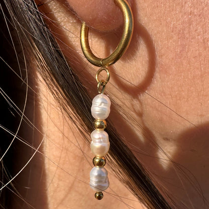 Boucles pendant perles d'eau douce