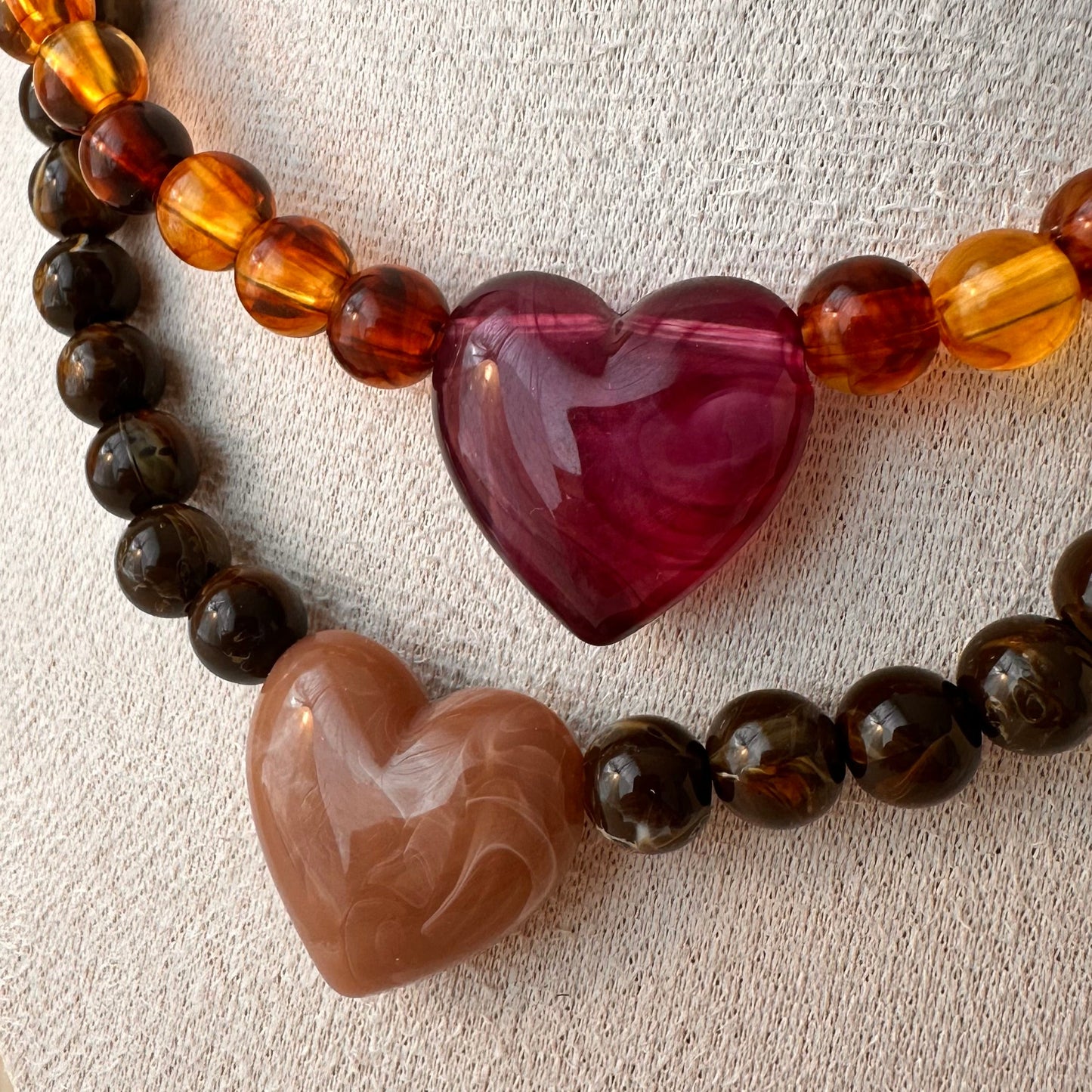 Collier perles coeur