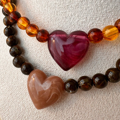 Collier perles coeur