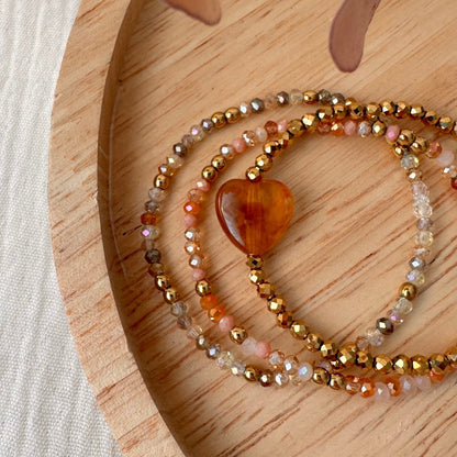 Bracelet perles cristal et doré