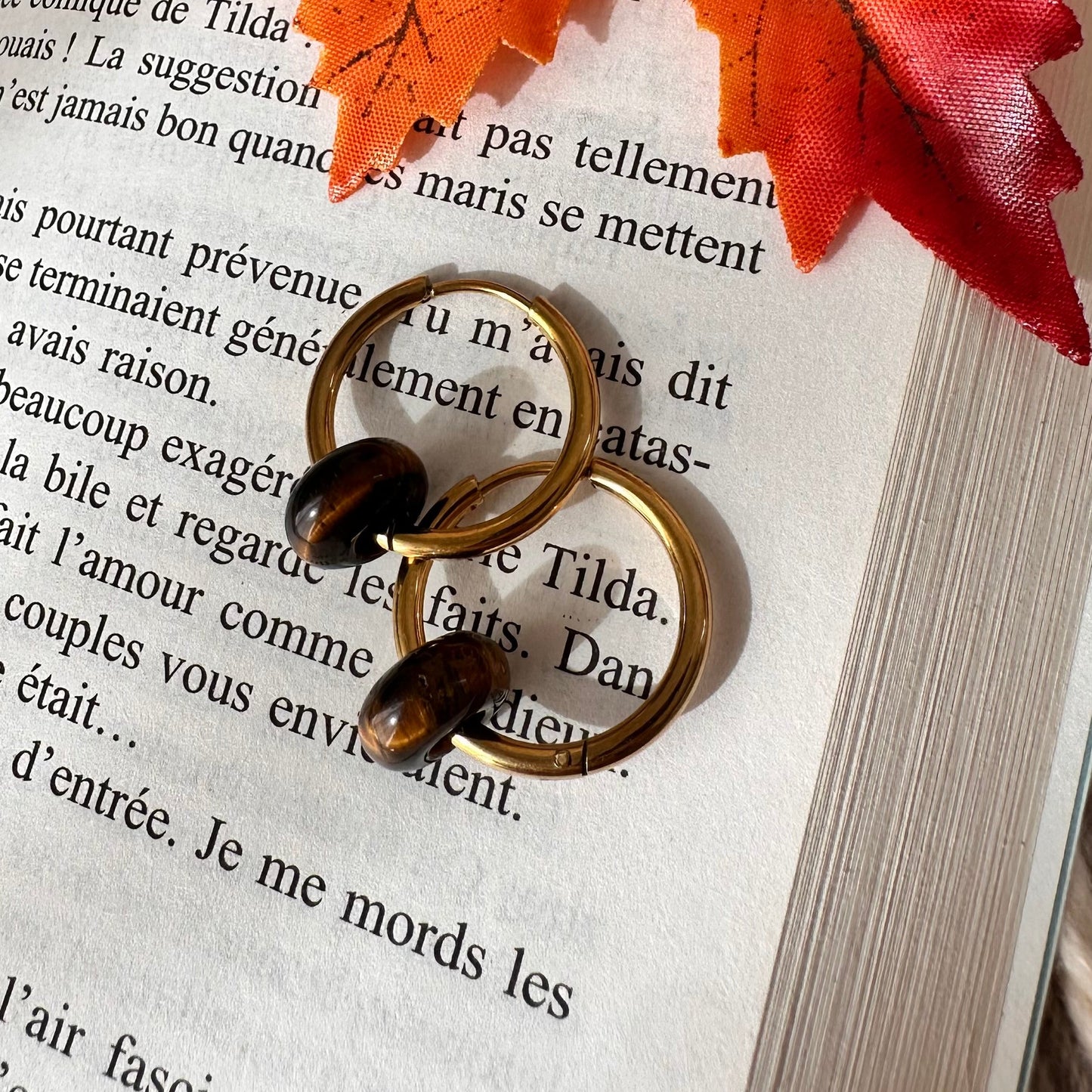 Boucles anneau perle naturelle