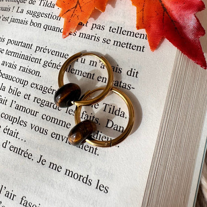 Boucles anneau perle naturelle