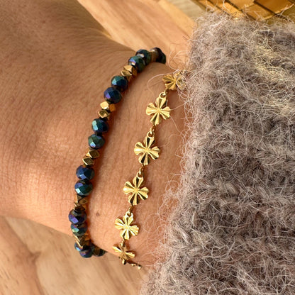 Bracelet chaine maillon strié