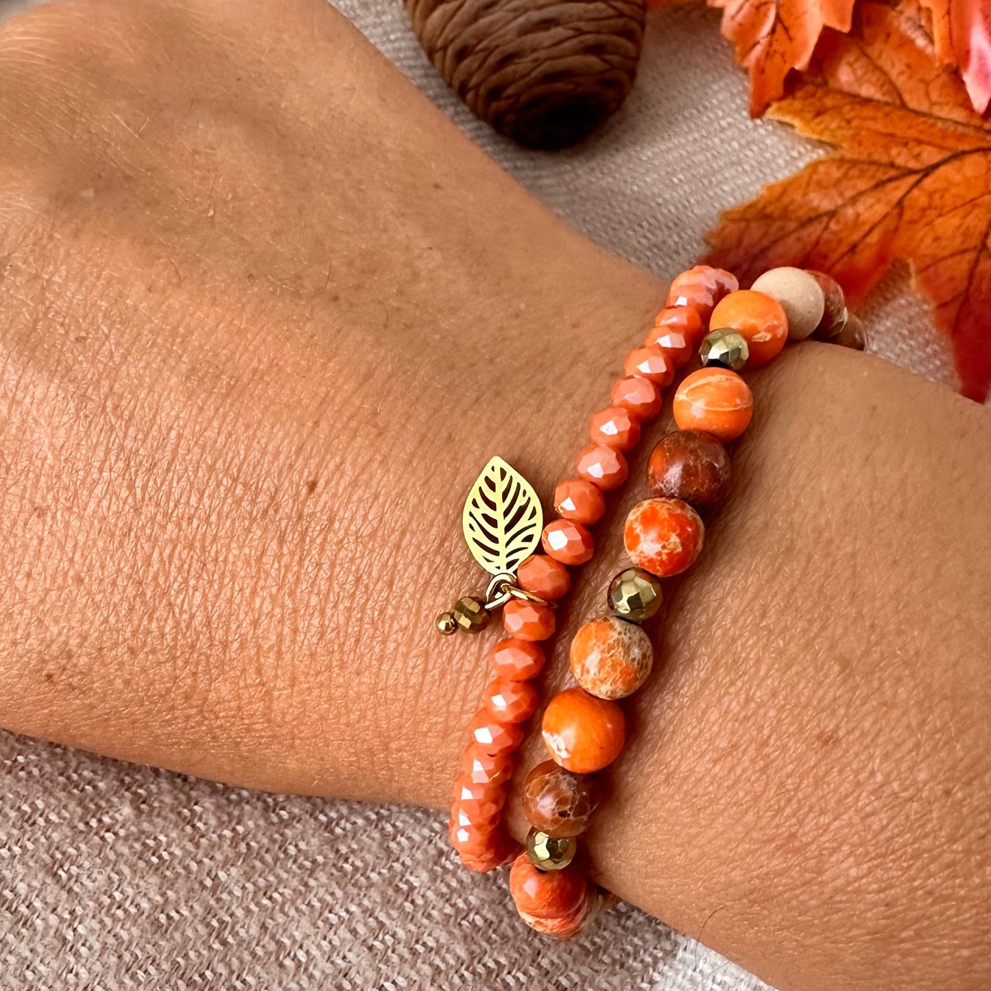Bracelet perles rondes naturelles