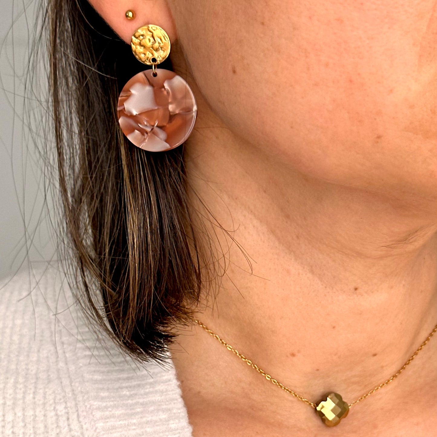 Collier trèfle cristal