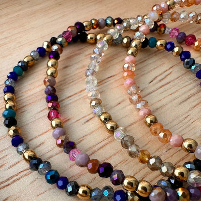 Bracelet perles cristal et doré